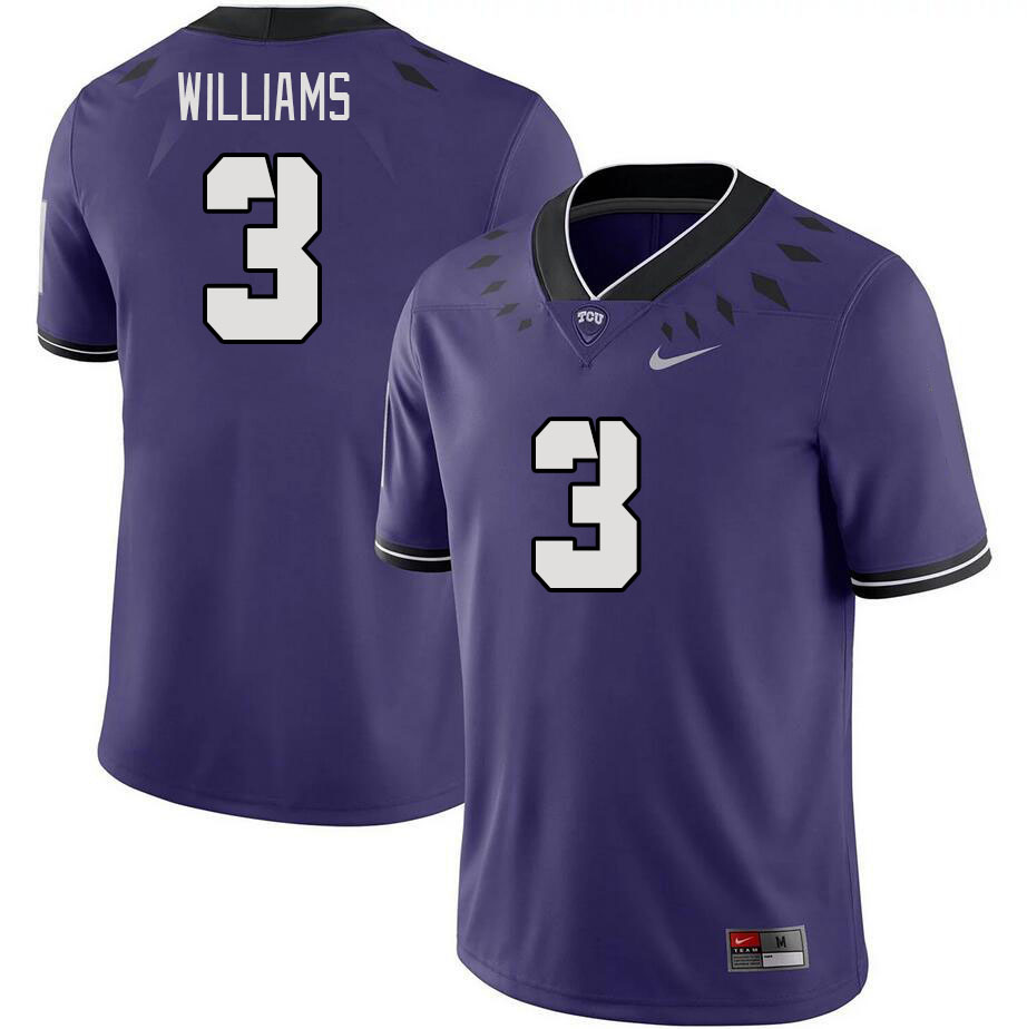 Men #3 Savion Williams TCU Horned Frogs 2023 College Footbal Jerseys Stitched-Purple